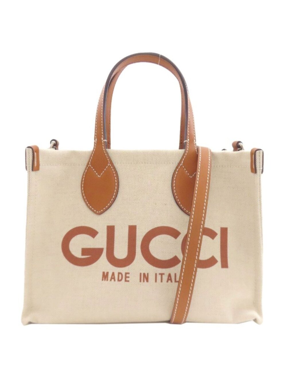 Gucci Print 2-Way Handbag Canvas